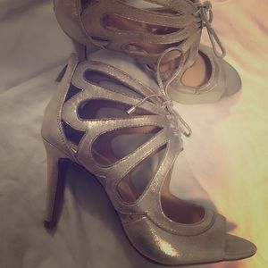 Metallic Vince Camuto Bootie heels